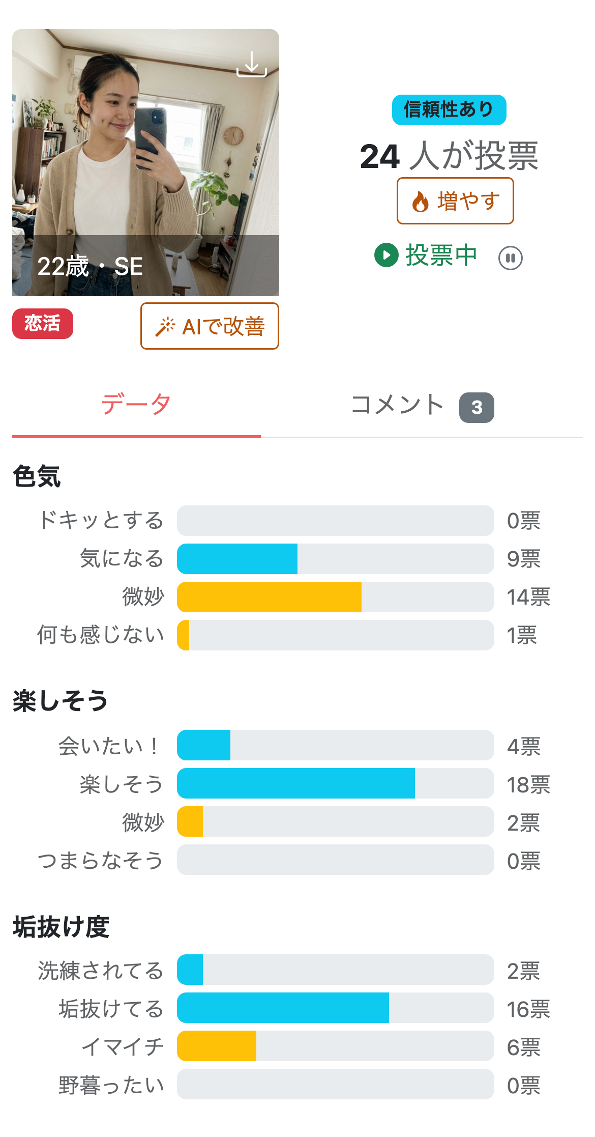 恋活用サンプル - 自宅での自撮り